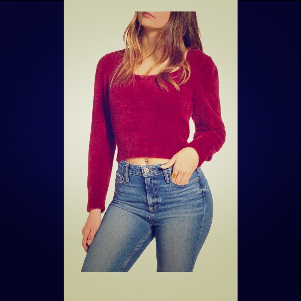Aster fuzzy cropped sweater